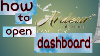 how to open your ardeur dashboard tutorial [upl. by Ahsie207]