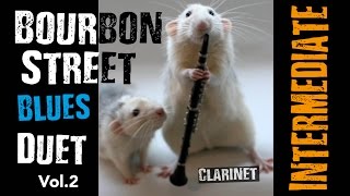 Jazz Clarinet Duet  Bourbon street Blues Intermediate level [upl. by Lore874]