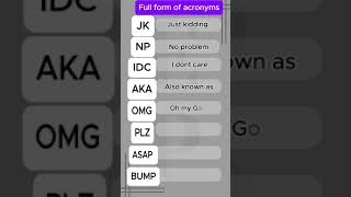 FULL FORM OF ACRONYMS 2 english shortsyoutube britishaccent howtoimprovepronunciationinamerican [upl. by Sillyhp]