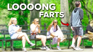 LONG FARTS in Central Park Wet Fart Prank [upl. by Acirretahs]