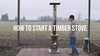 How to light a Timber Stove  Wood Pellet Outdoor Heater [upl. by Maggy]