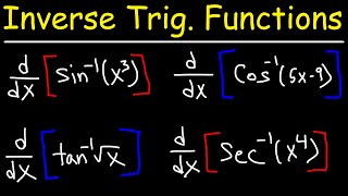 Derivatives of Inverse Trigonometric Functions [upl. by Yellehs181]