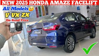 2025 Honda Amaze Facelift 🔥 Detailed Review 😱  Honda Amaze 2025  OnRoad Price New Amaze 2025 [upl. by Nueoras]