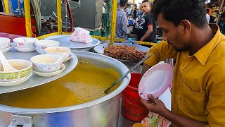 Unique Bot Fry Haleem Recipe Egg Fuchka Best street food of Zirani Bazar Roadside Street Food [upl. by Nylirac]