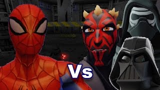 Spiderman Vs Kylo Ren Darth Maul and Vader  Jedi Academy [upl. by Kellie]