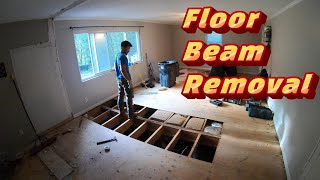 Master Bedroom Renovation Part 3  Tearing out floor beams [upl. by Pedrotti]