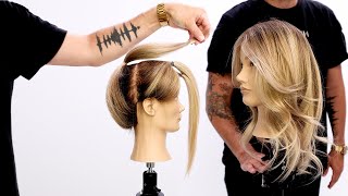 Butterfly Layered Haircut Tutorial Using Only 3 Ponytails  Easy To Follow [upl. by Tynan]