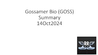 Should You Add Gossamer Bio to Your Watchlist NOW [upl. by Cade]