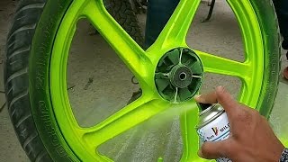 how to paint bike Rim at home very easy [upl. by Ecertal637]