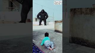 Itana bara gorilla 😱funfunny  cute baby bhoot gorilla 🦍 cartoon [upl. by Onimod]