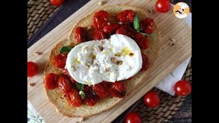 Bruschetta cu roșii cherry și burrata [upl. by Hamrnand]