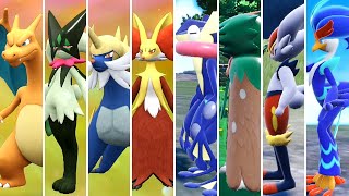 Pokémon Scarlet amp Violet  All Starters Evolutions Comparison  Walking  Sleeping [upl. by Alisa]