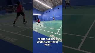 FRONT AND BACK CROSS COURT DROP DRILL IN FULL COURT badminton crosscourtdrop [upl. by Hisbe504]