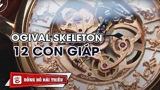 Đập hộp đồng hồ Ogival Skeleton 12 Con Giáp PVD Rose Gold Lịch Lãm [upl. by Delanie705]