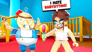 MY DAUGHTERS FIRST JOB as a BABYSITTER Roblox Roleplay [upl. by Ayhay733]