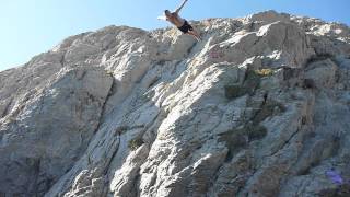 Cliff Diving in Kamari Santorini [upl. by Elehcim]