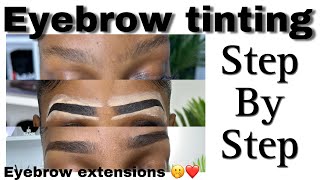 How to tint your eyebrows at home  eyebrows that last up to 2weeks 🫢 eyebrows extensions [upl. by Ai]