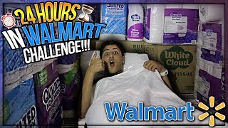 24 HOUR OVERNIGHT CHALLENGE IN WALMART ⏰INSANE TOILET PAPER FORT KICKED OUT😳 [upl. by Kaycee807]