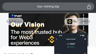 BSC Mining Best Online Money Earning Platform 2024 Get Daily High Earning By Usdt Mining [upl. by Xanthus]