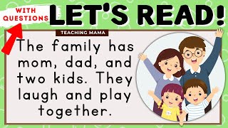 LETS READ  READING COMPREHENSION  PRACTICE READING SIMPLE ENGLISH FOR KIDS  TEACHING MAMA [upl. by Romeyn]