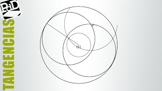 Circunferencia tangente interior a otra conocido el radio y un punto de ella [upl. by Lecram]
