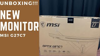 Unboxing  MSI Optix G27C7  165Hz  1ms  Curved Gaming display [upl. by Hoag]