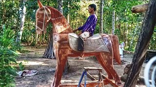 WOOD ROCKING HORSE 🐎 2024  ALREADY DONE👍😱☝️ WATCH THE FULL VIDEO😇 [upl. by Robert293]