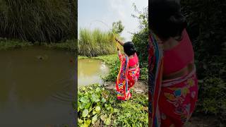 Village lady unique hook fishing in the mud water fishingtechniques hookfishing shorts fishing [upl. by Stedt]