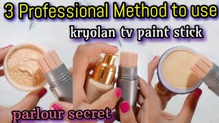 How To Apply kryolan tv paint stick for HD Bridal baseBest ways to use kryolan tv paint stick pro [upl. by Enirehtakyram]