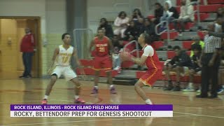 QC Boys High School Basketball Rock Island Bettendorf prepare for Genesis Shootout matchup [upl. by Gitel674]