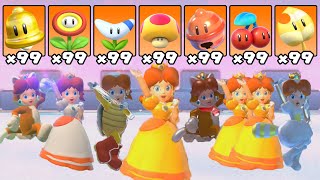 Super Mario 3D World  All Daisy PowerUps [upl. by Moya88]