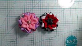 kanzashi ribbon flower 1 [upl. by Annohs]