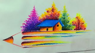 Landscape drawing easy beautifulLandscape drawing easy [upl. by Ayadahs]