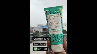 Aroma Magic Aloevera Sunscreen Gel Review I shorts skincareshorts youtubeshorts shortsindia [upl. by Hanauq]