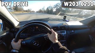 Driving the 2005 MercedesBenz C230 Kompressor W203  POV TEST DRIVE [upl. by Assereht]