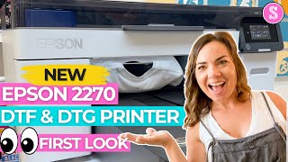 Epson F2270 First Look at the NEW DTF and DTG Printer Real Time Print [upl. by Adnolay]