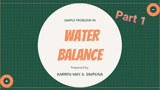 Hydrology Water Balance Sample Computation Part 1  Karris Vlogs [upl. by Twitt]