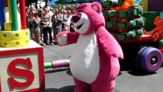 Lotso Huggin Bear Dancing During DHS Block Party Bash 5910 [upl. by Maddox]