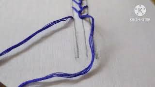 Feather Stitch Embroidery Feather❄❄ stitch design  Feather stitch tutorial [upl. by Eanom]