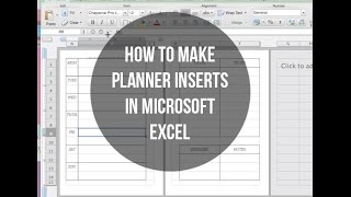 How to Make Planner Inserts Using Microsoft Excel [upl. by Uzzial]