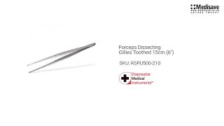 Forceps Dissecting Gillies Toothed 15cm 6 RSPU500 210 [upl. by Severen727]