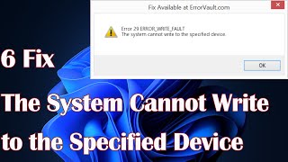 The System Cannot Write to the Specified Device  6 Fixes [upl. by Einegue]