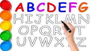 ABCDEFGHIJKLMNOPQRSTUVWXYZ  Easy Draw and Paint Alphabet A to Z AritriArts [upl. by Aliam]