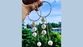 DIY Pearl earrings making at home  Handmade pearl earrings ep2  diy earrings handmade pearl [upl. by Ez]