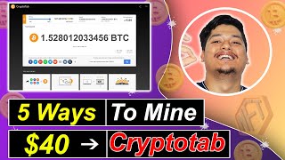 Mine 40 BTC 🔥  5 Ways To Mine With CryptoTab Browser In 2023 🤑  Bitcoin Mining Apps 2023 😍 [upl. by Luar]