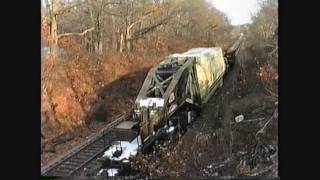 2 oversize loads move by rail second load on a Schnabel Car January 1992 [upl. by Acisey]