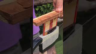 How to hang Pulaski axe head with a beautiful wedge relaxing craftsmanship [upl. by Mitzi]