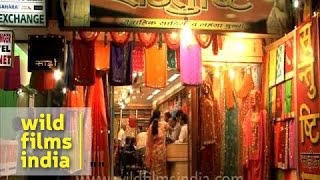 Saree shop selling Benarasi sarees in Varanasi [upl. by Anazus]