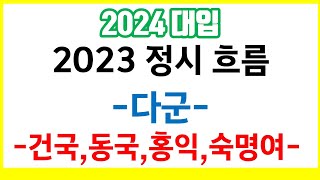 2024 대입 안내2023 정시 흐름 입결정리다군중심 건국대 동국대 홍익대 숙명여대 [upl. by Yesnel]