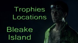 Batman Arkham Knight  Bleake Island  All Riddler Trophies Locations [upl. by Intyre]